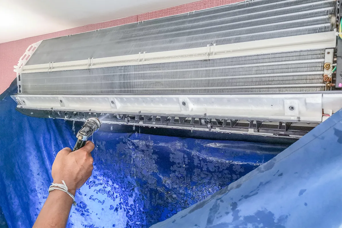 AC Coil Chemical Cleaning AC Indoor Coil - Chemical Cleaning