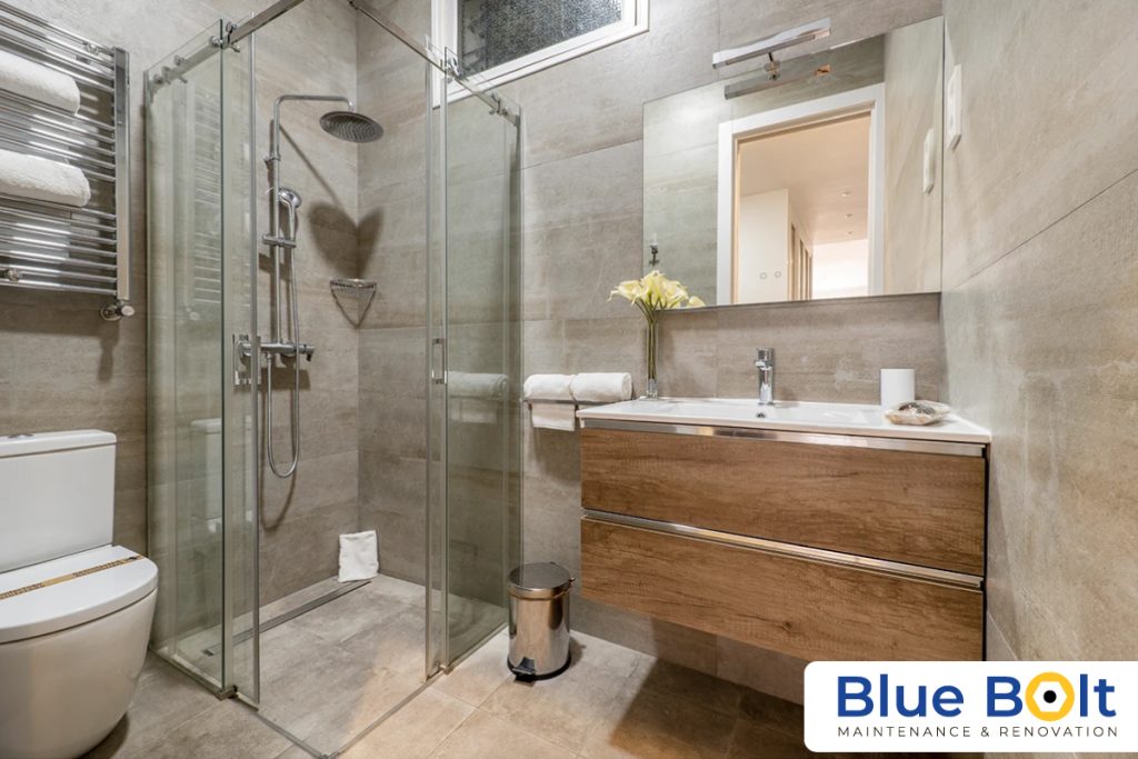 bathroom renovation service with stylish modern layout