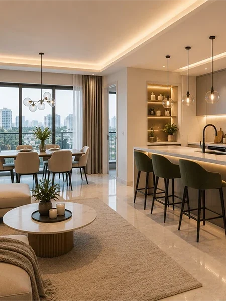 Apartment Renovation Company Dubai showcasing a modern luxury apartment interior