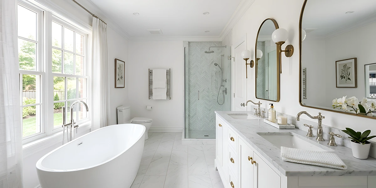 Bathroom Renovation in Dubai: How to Design a Bathroom That Maximises Space and Storage Bathroom renovation in Dubai creating a modern bathroom with built-in storage and a spacious shower area