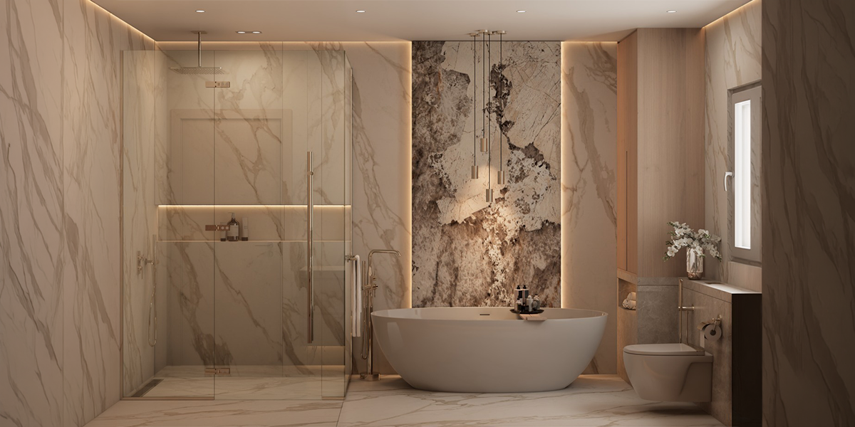 Apartment renovation in Dubai with a modern private bathroom design