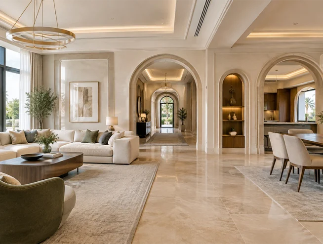 Villa Renovation Company Dubai creating a connected contemporary villa interior