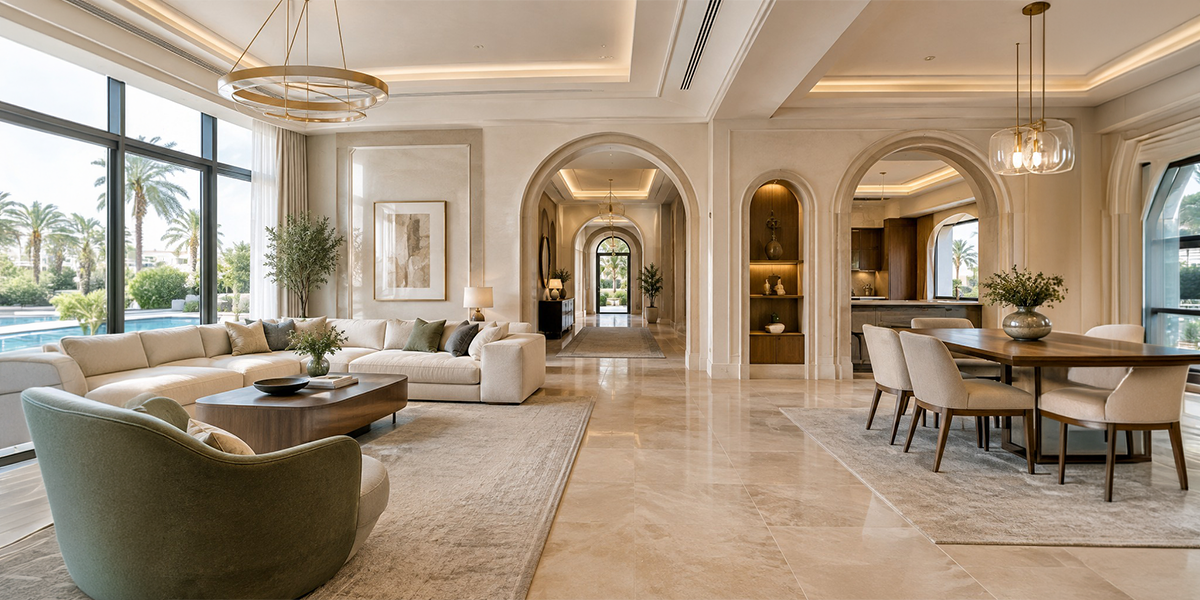 Villa Renovation Company Dubai creating a connected contemporary villa interior