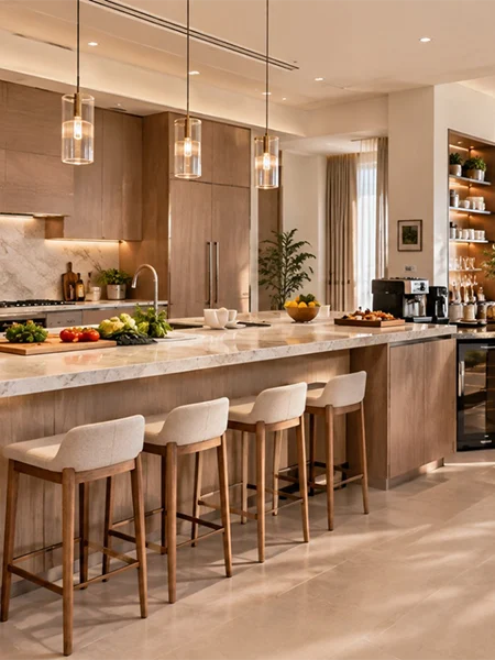 How Can a Kitchen Renovation Company Dubai Create a Separate Preparation Area for Entertaining Guests? Kitchen Renovation Company Dubai creating a separate preparation area