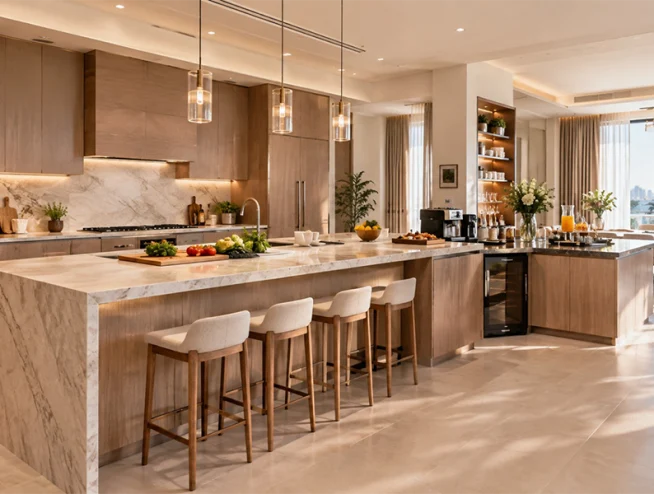 How Can a Kitchen Renovation Company Dubai Create a Separate Preparation Area for Entertaining Guests? Kitchen Renovation Company Dubai creating a separate preparation area