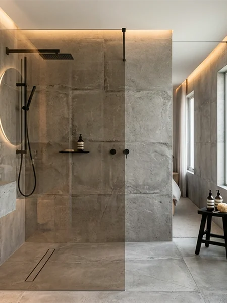 Bathroom renovation company in Dubai microcement bathroom design